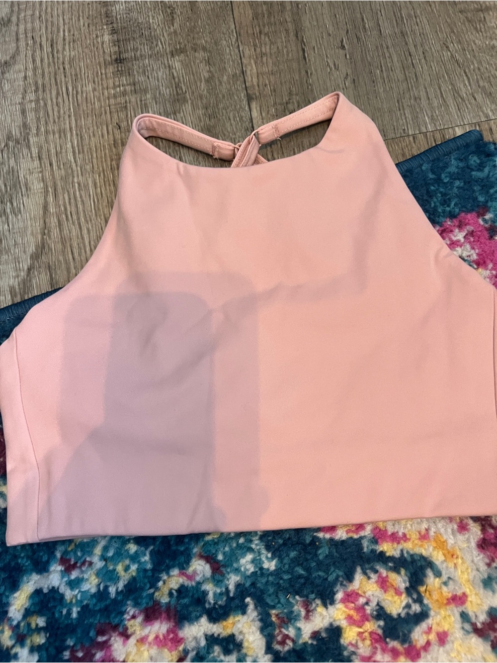 Girlfriend collective Women’s High-Neck Crop Top in Light Pink